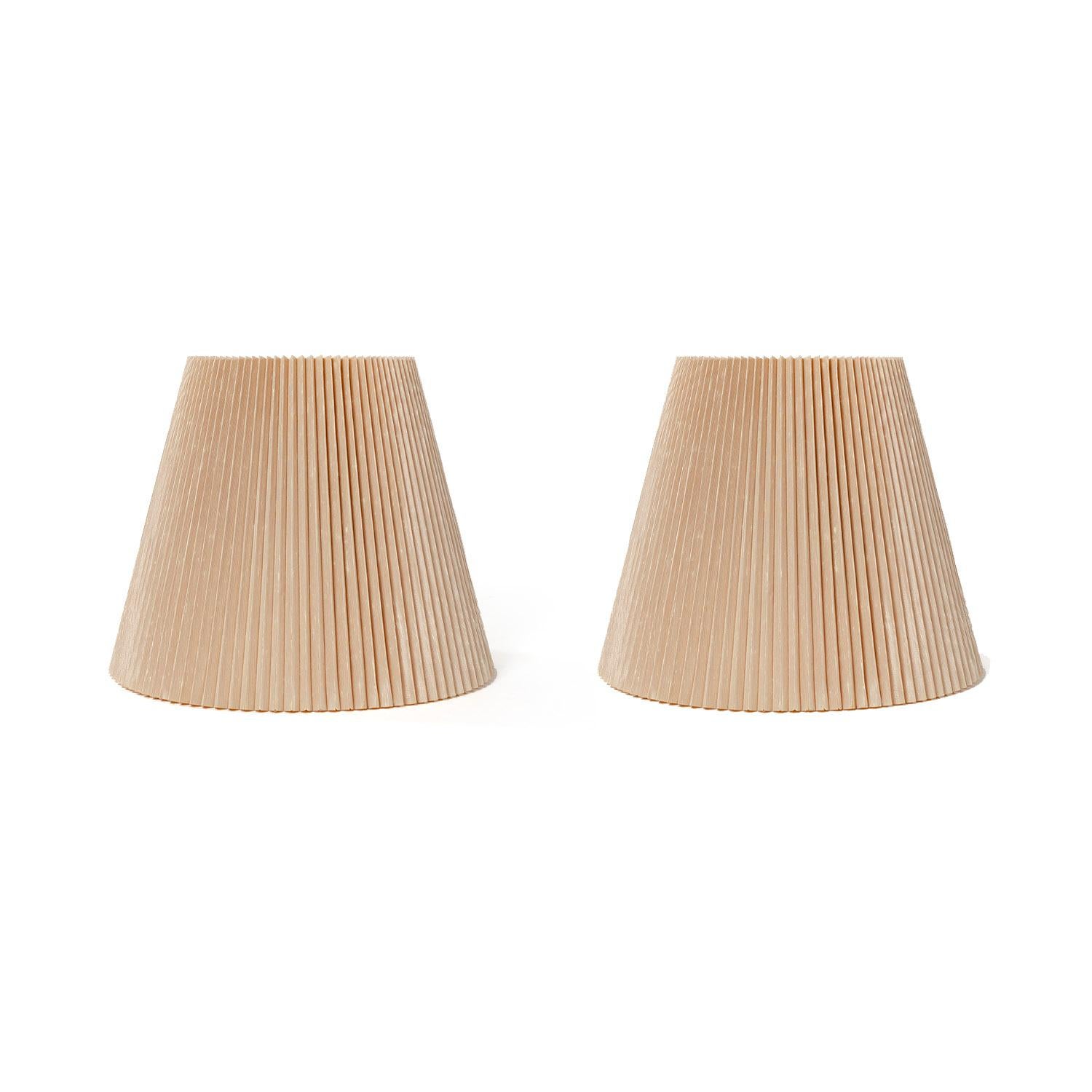 A pair of vintage pleated accordion lamp shades.