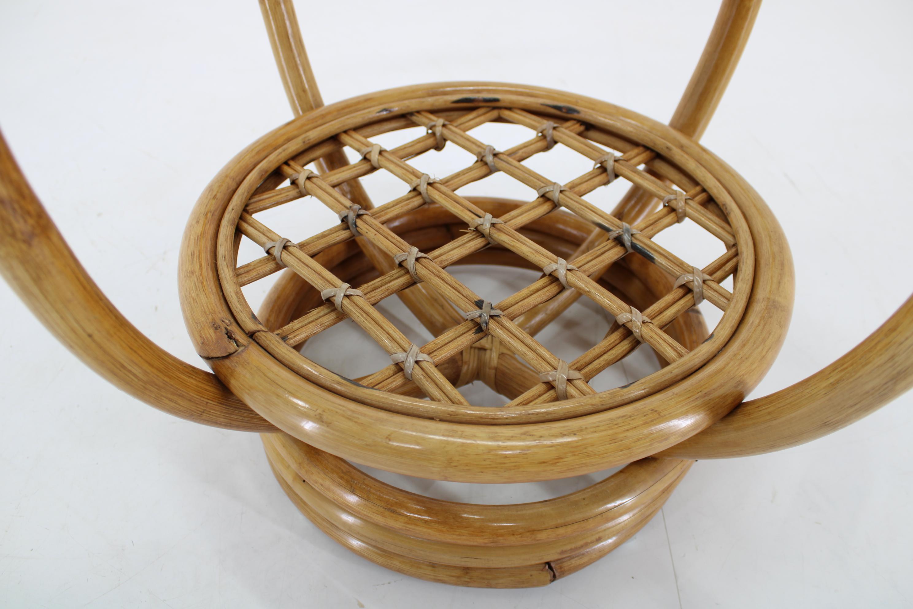 1970s Pair of Rattan Tables , Europe In Good Condition For Sale In Praha, CZ
