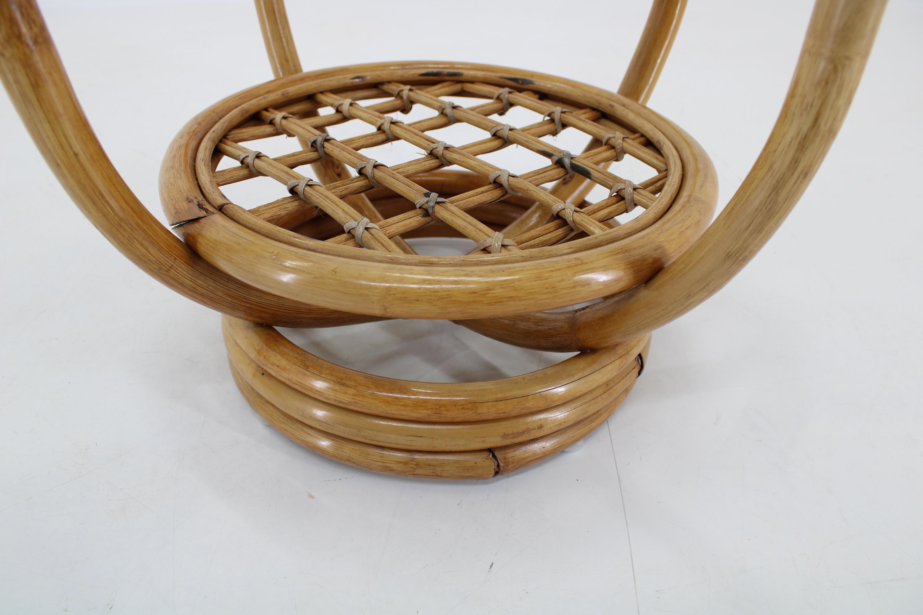 Late 20th Century 1970s Pair of Rattan Tables , Europe For Sale