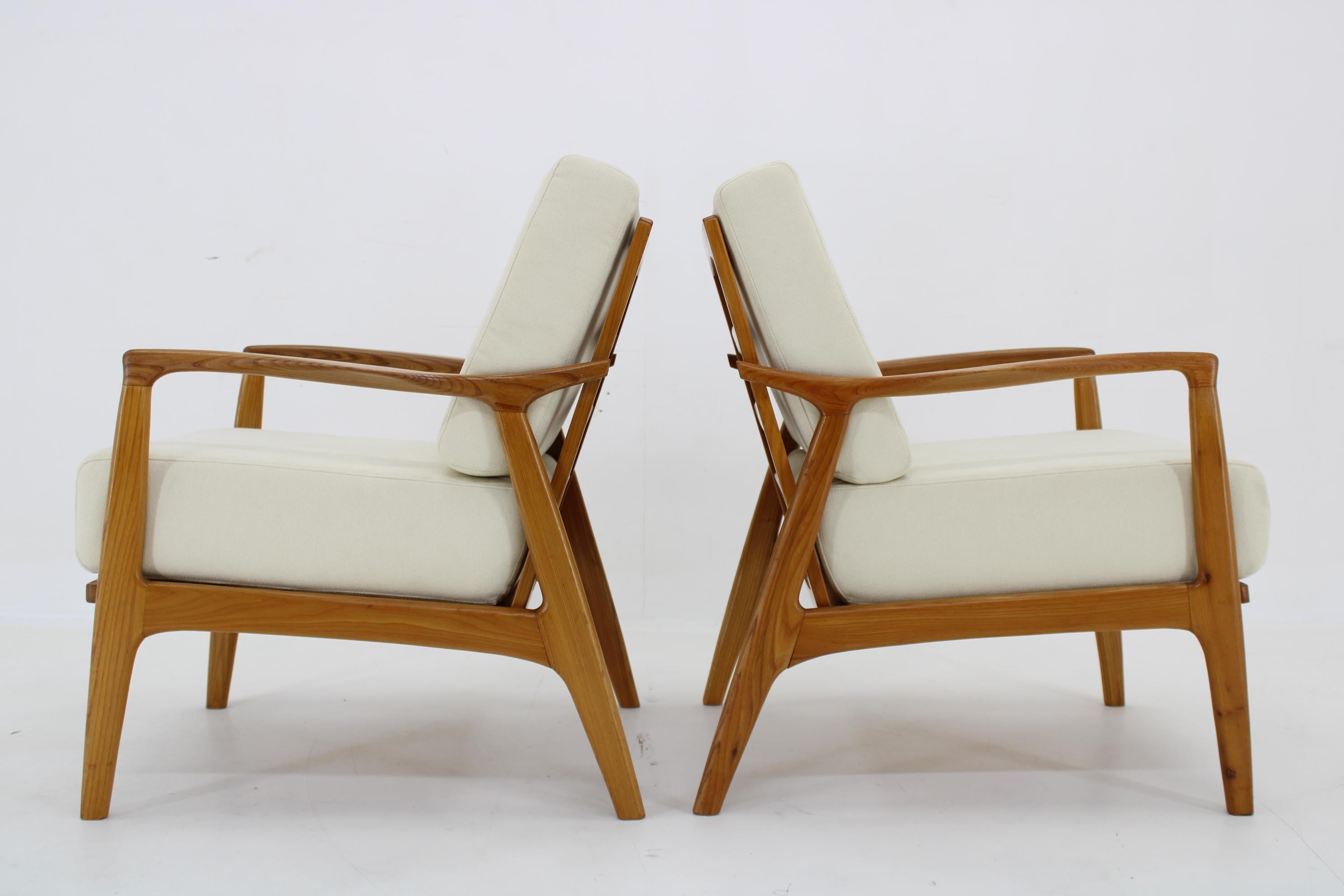 Late 20th Century 1970s Pair of Restored Armchairs by Drevotvar, Czechoslovakia 