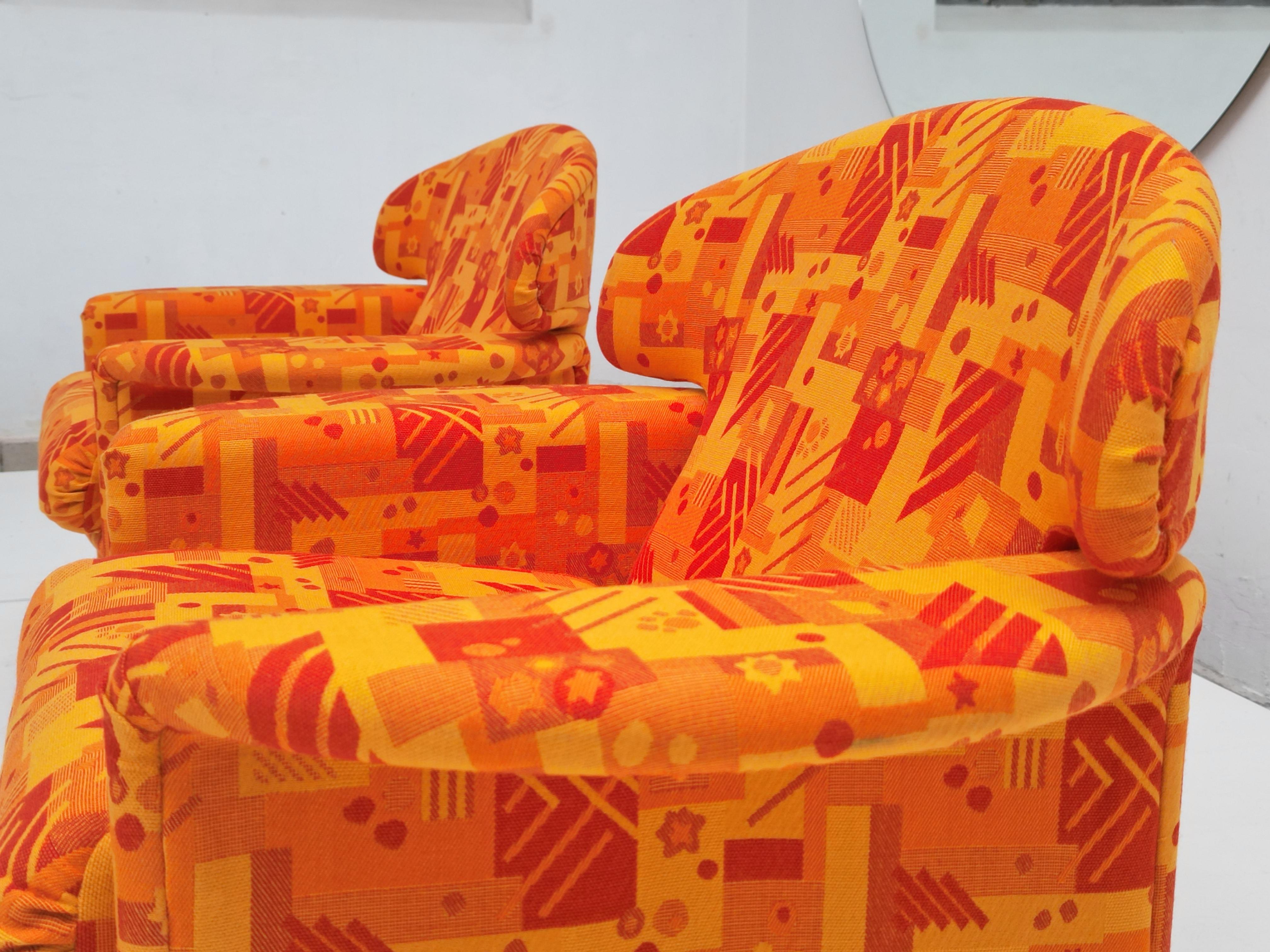 Space Age 1970's Pair of 'Ronda  Lounge Armchairs  By Tobia & Afra Scarpa for Casas, Spain For Sale