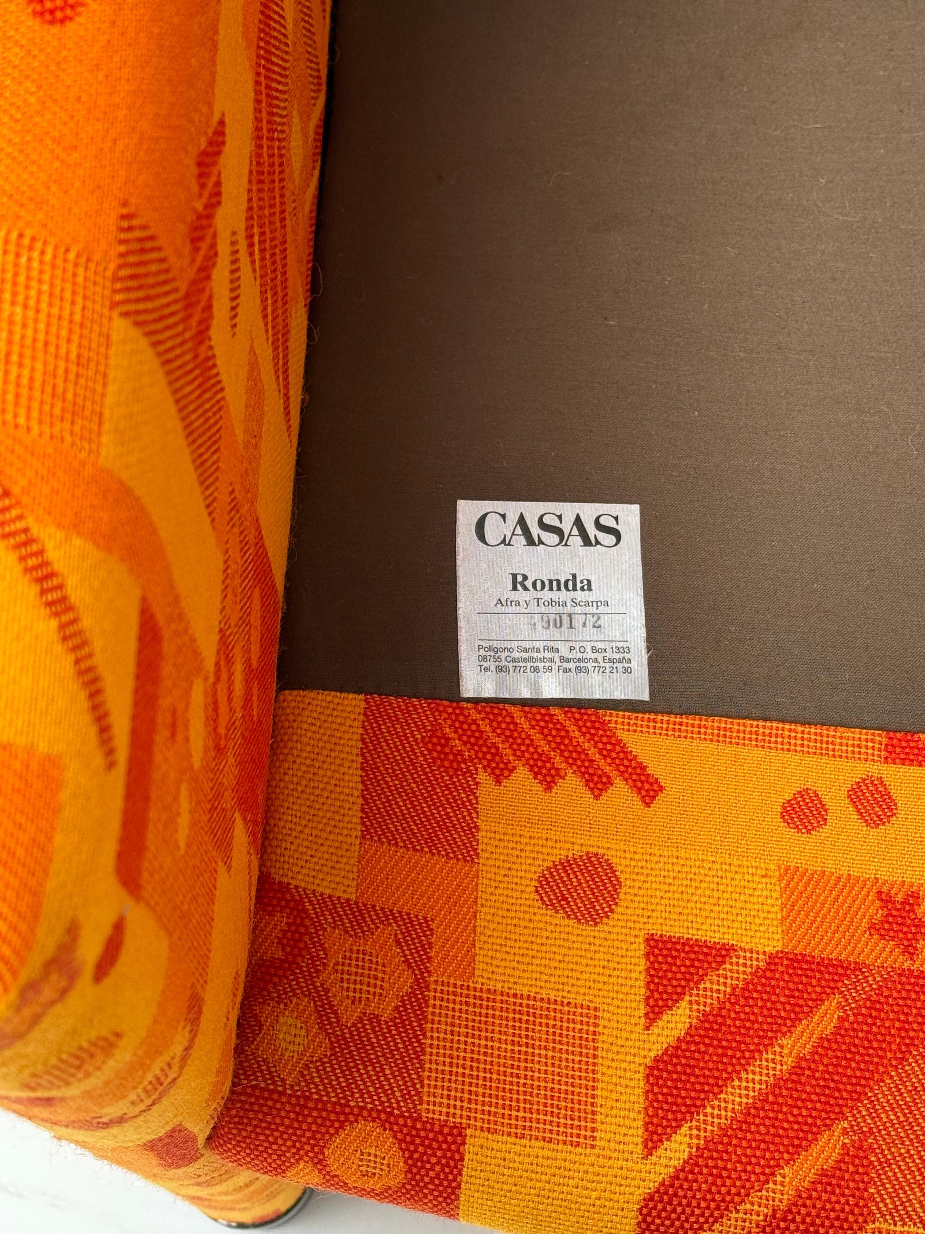 1970's Pair of 'Ronda  Lounge Armchairs  By Tobia & Afra Scarpa for Casas, Spain In Good Condition For Sale In bergen op zoom, NL