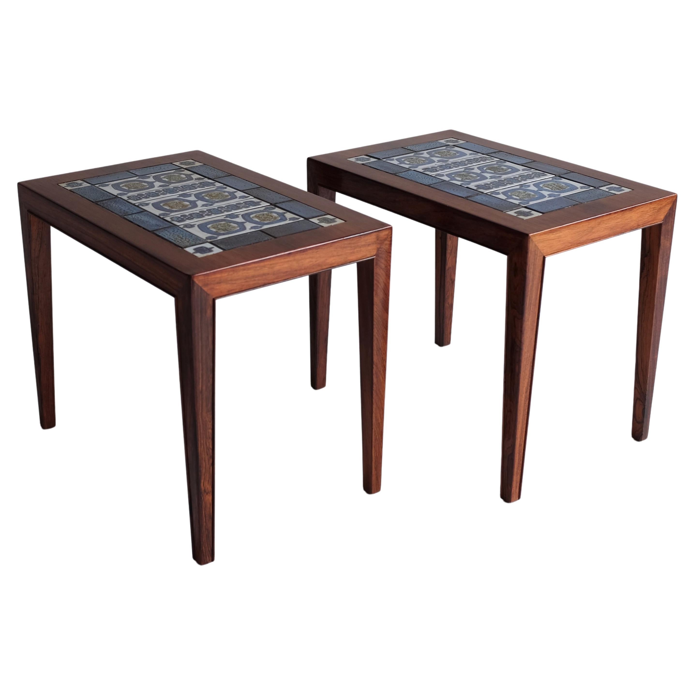 1970s Pair of Rosewood Side tables by Severin Hansen