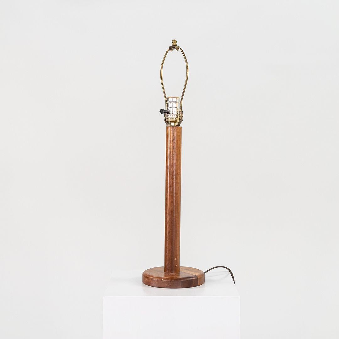 Late 20th Century 1970s Pair of Scandinavian Teak Table / Desk Lamps with Fabric Shades For Sale