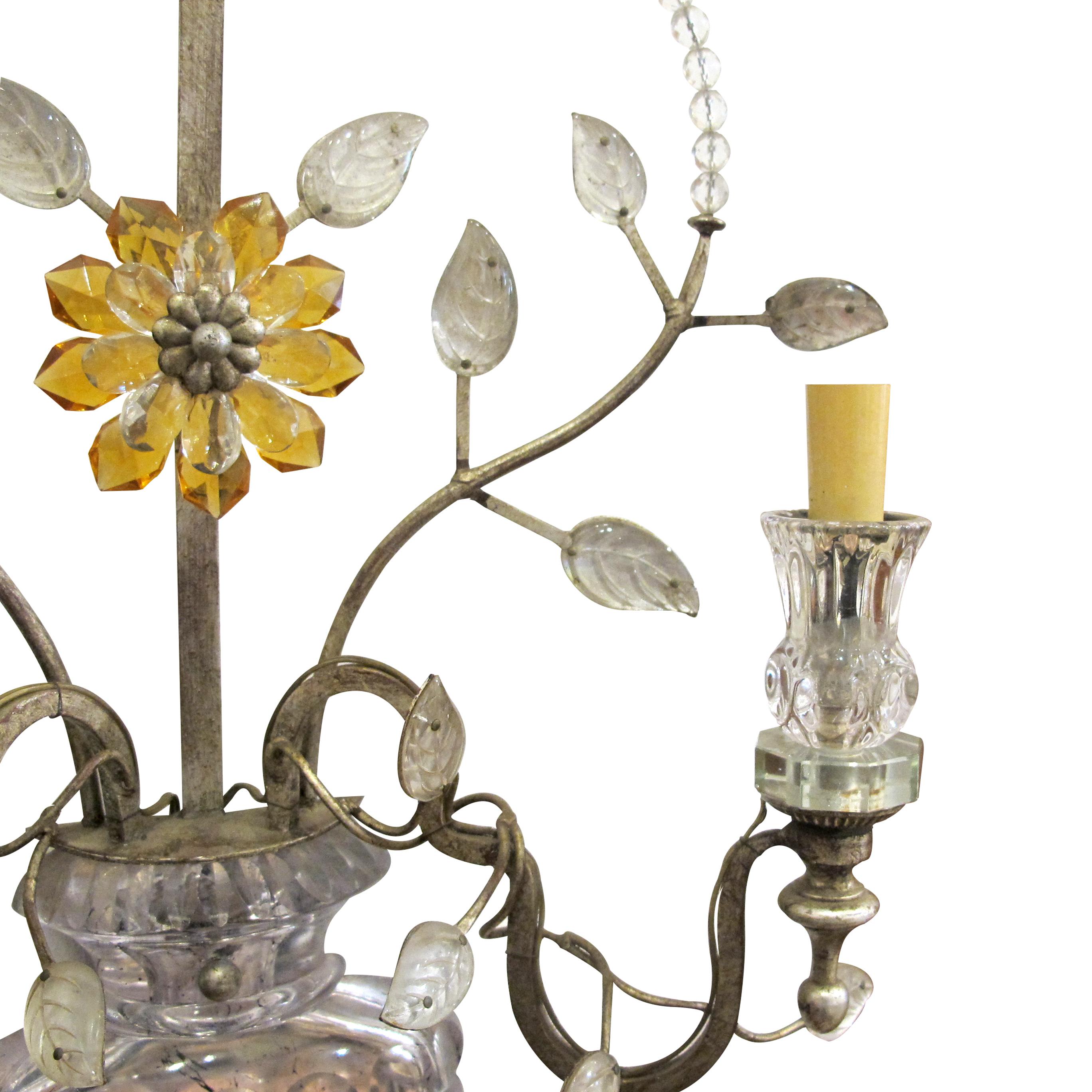 Late 20th Century 1970s Pair of Silver Gilt Iron Wall Lights by Banci Firenze, Italy