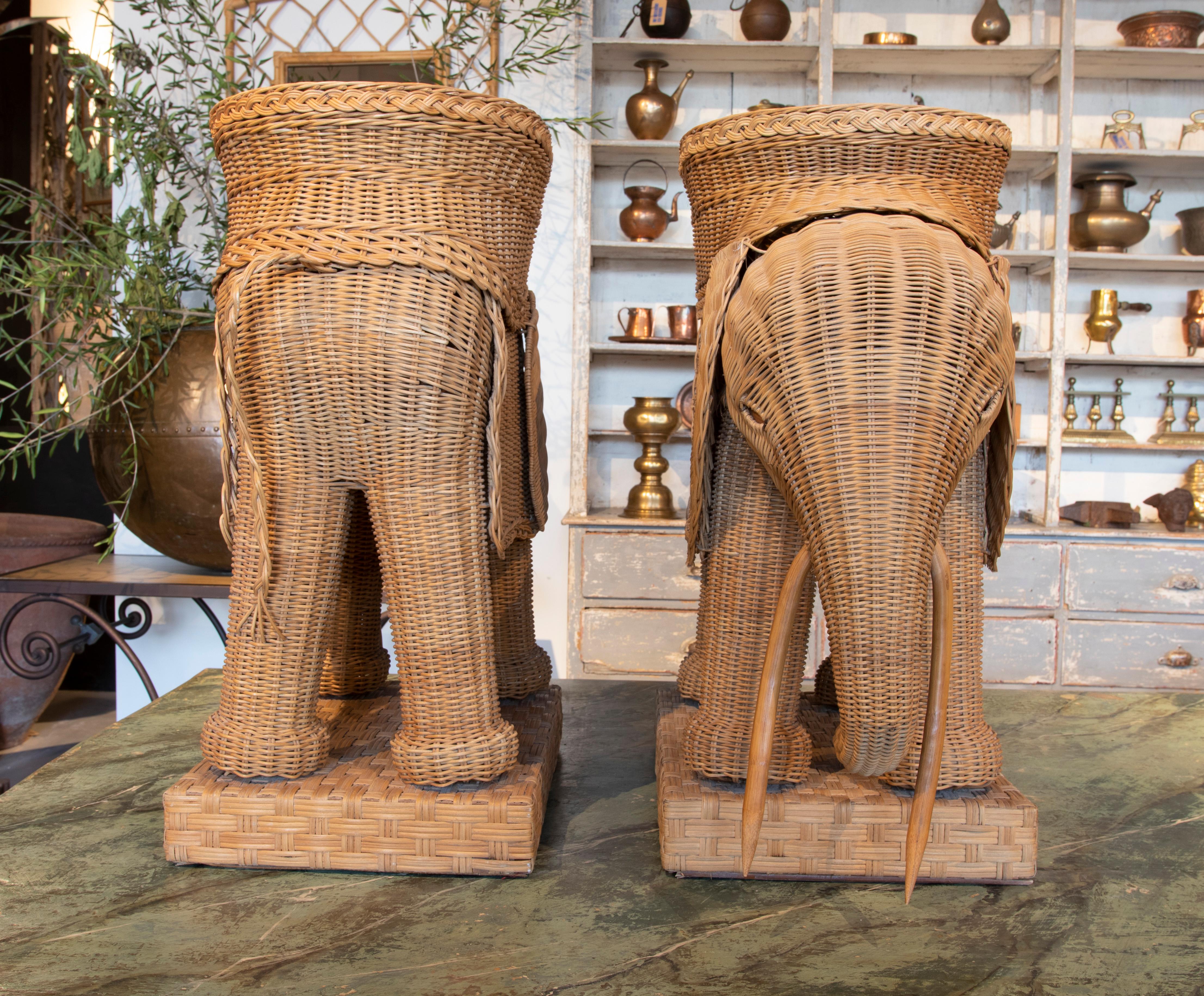 elephant wicker table
