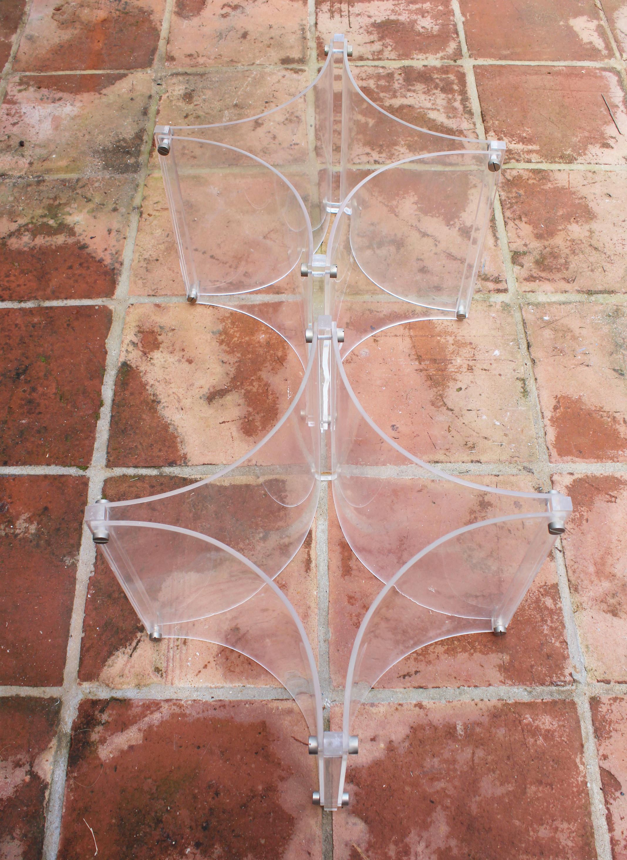 1970s Pair of Spanish Methacrylate Plexiglass Table Bases For Sale 1