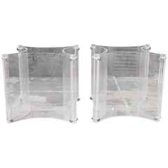 Vintage 1970s Pair of Spanish Methacrylate Plexiglass Table Bases