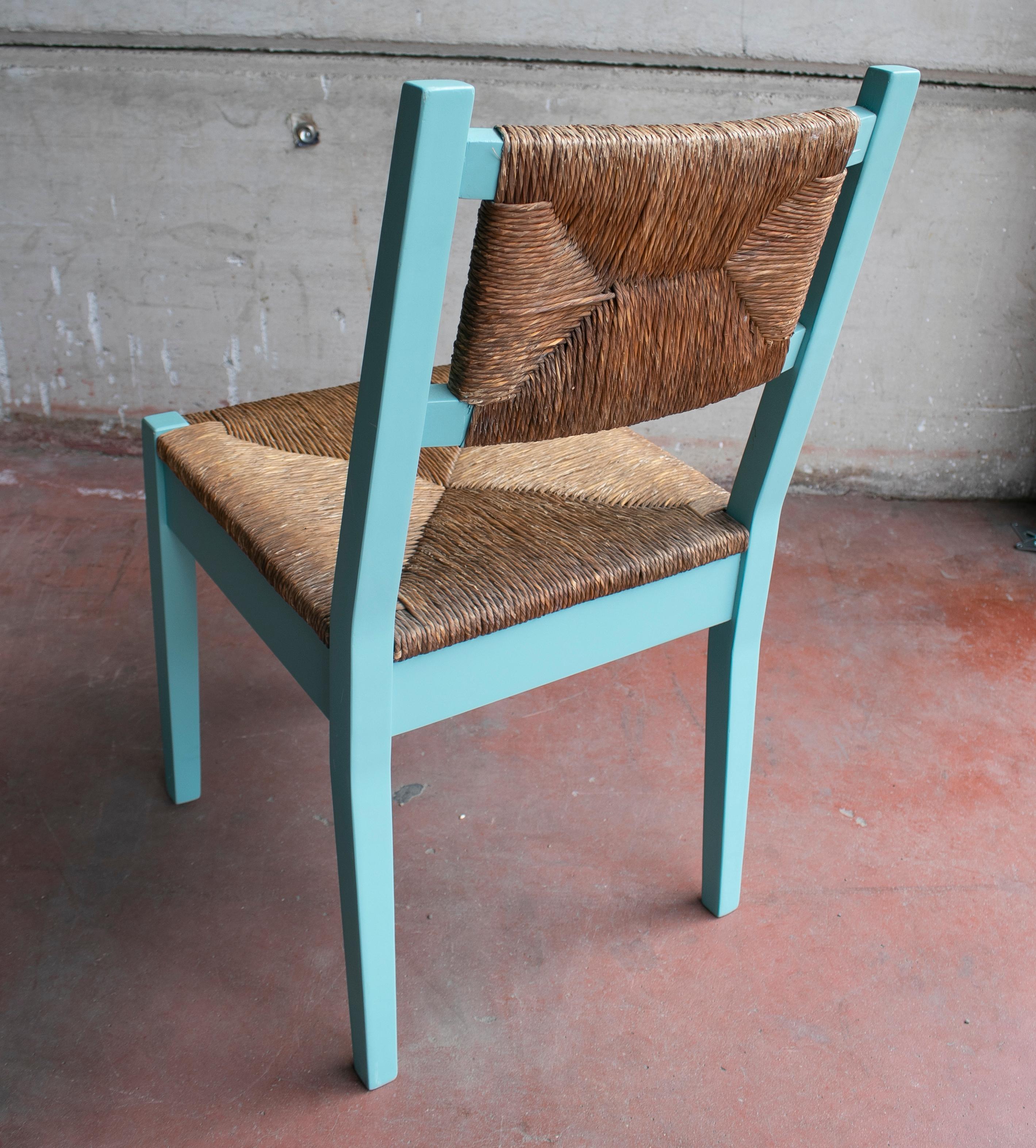 1970s Pair of Spanish Traditional Andalusian Bulrush Chairs For Sale 1