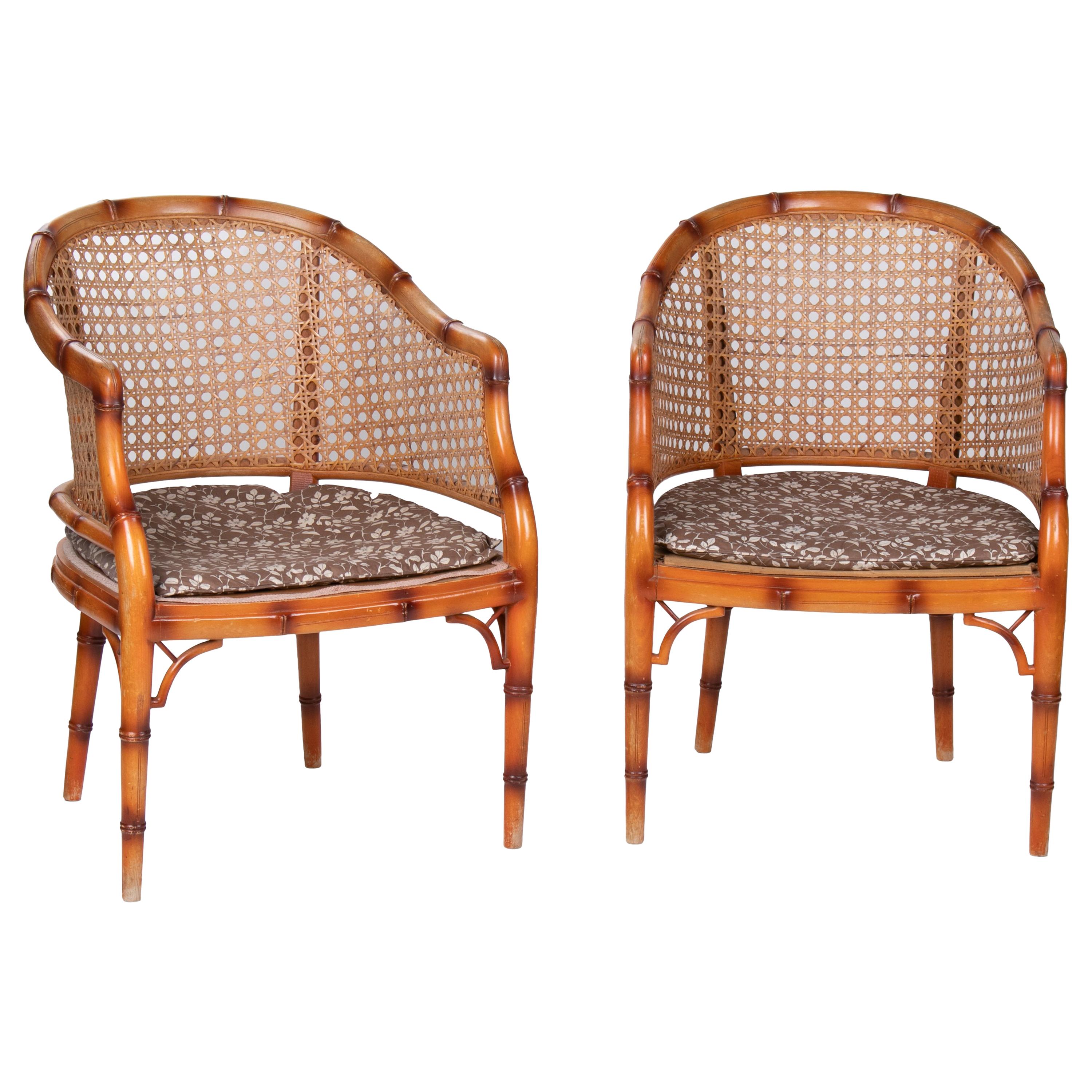 Superb Set of Vintage Bamboo Armchairs at 1stdibs