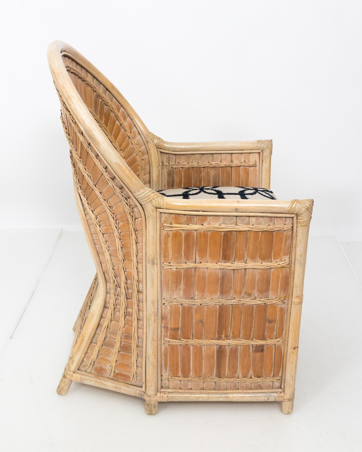 1970s Pair of Split Bamboo Armchairs 11
