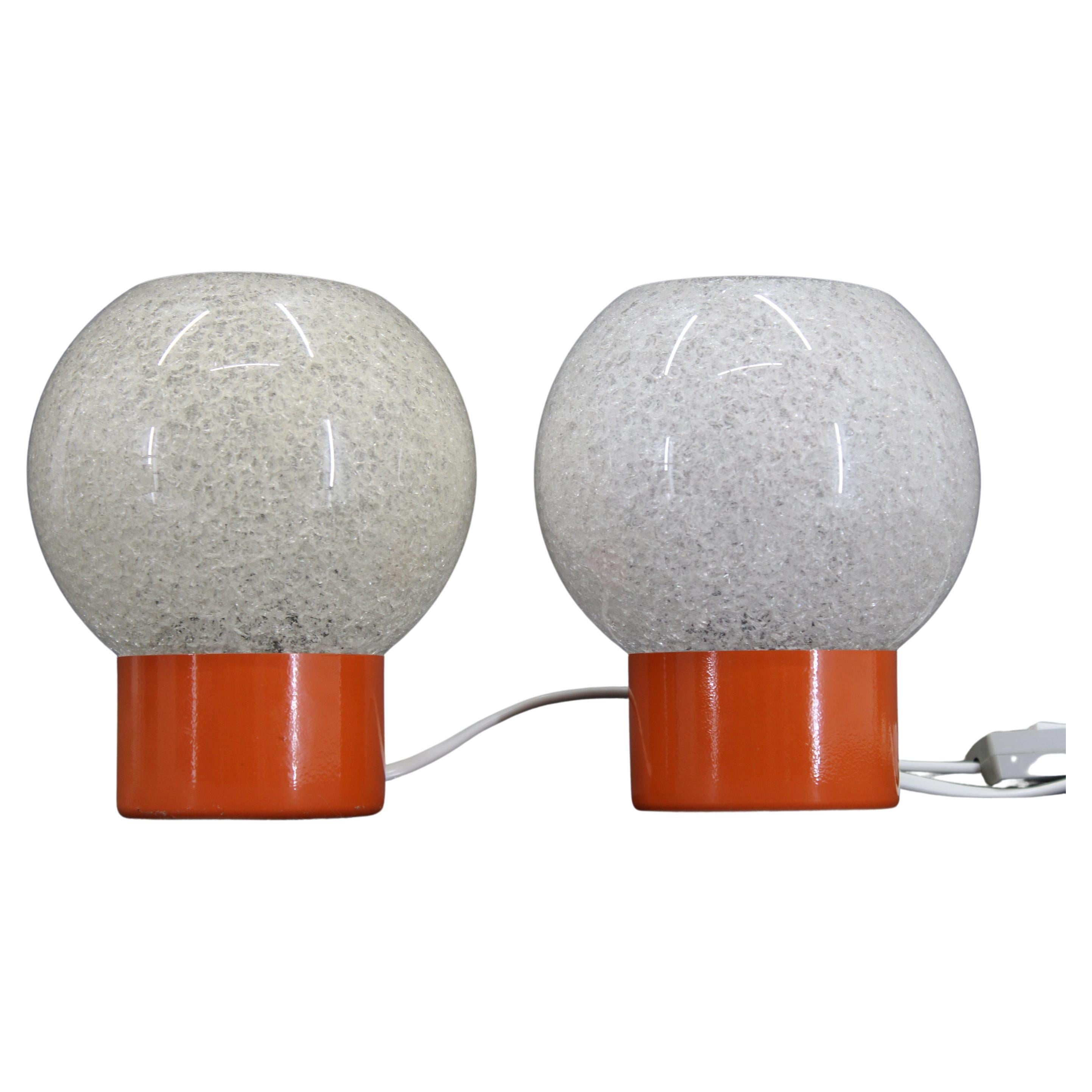 1970s Pair of Table lamps by Pokrok Zilina, Czechoslovakia