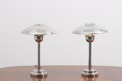 1970s Pair of Table Lamps in Polished Steel / Chrome