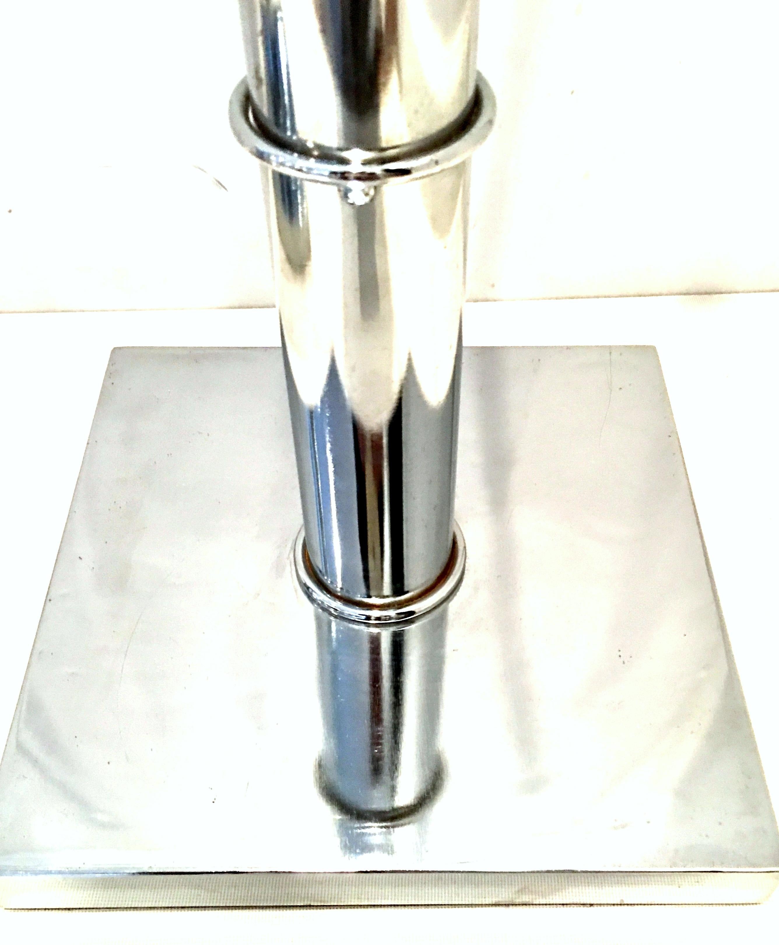 1970s Pair of Tall Chrome and Glass Faux Bamboo Side Tables 5