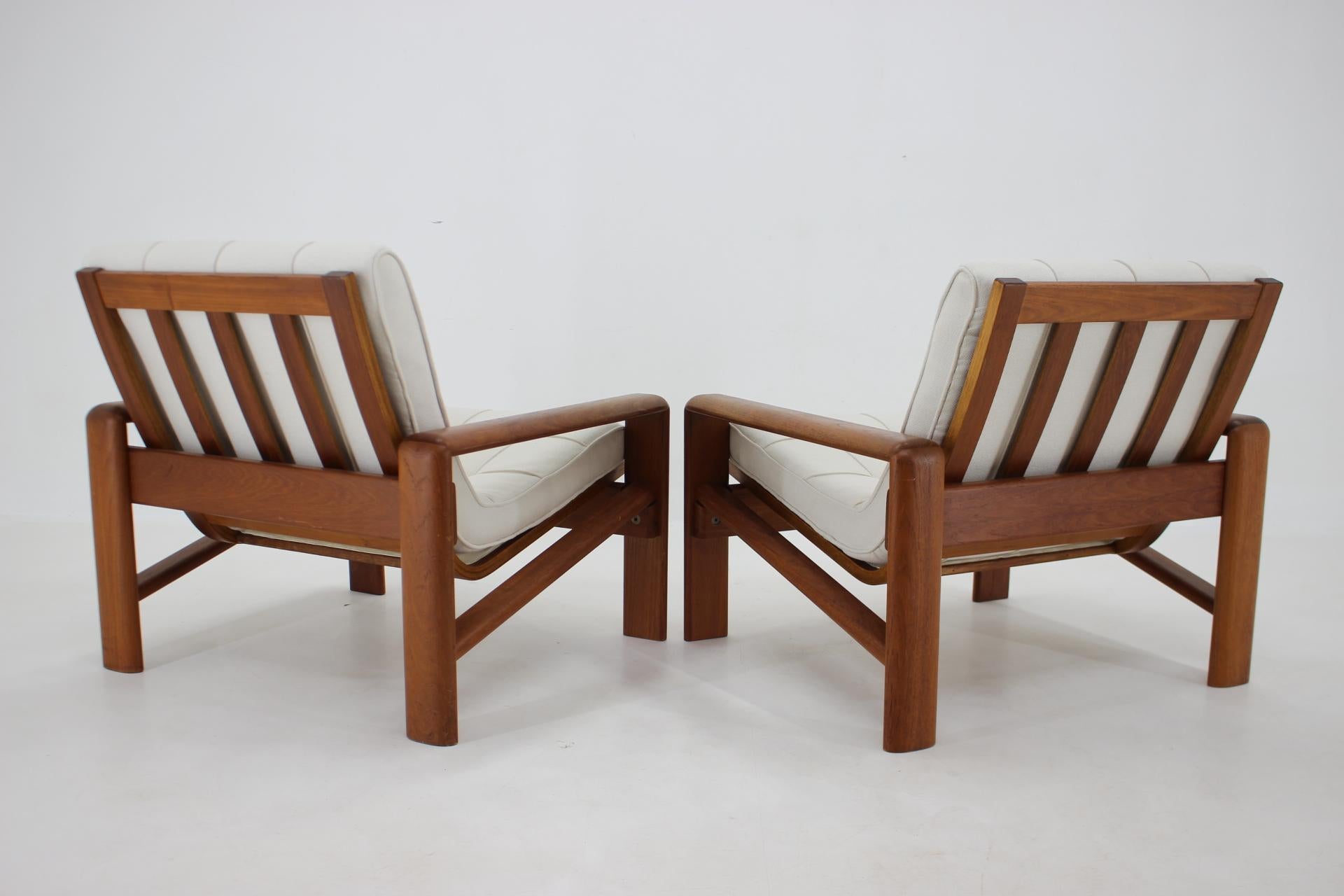 1970s Pair of Teak Armchairs by EMC Mobler, Denmark For Sale 5