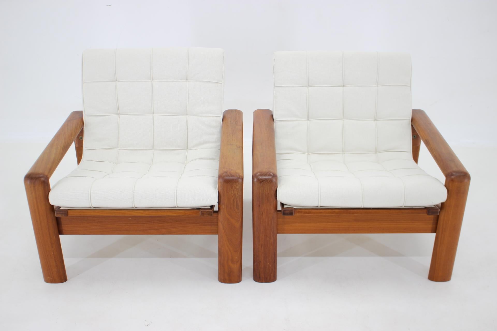 Late 20th Century 1970s Pair of Teak Armchairs by EMC Mobler, Denmark For Sale