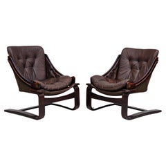 Vintage 1970s, Pair of Two Lounge Chair by Ake Fribytter for Nelo Sweden