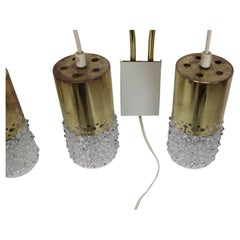 1970s Pair of Two Wall Lamps with Glass Shades, Germany