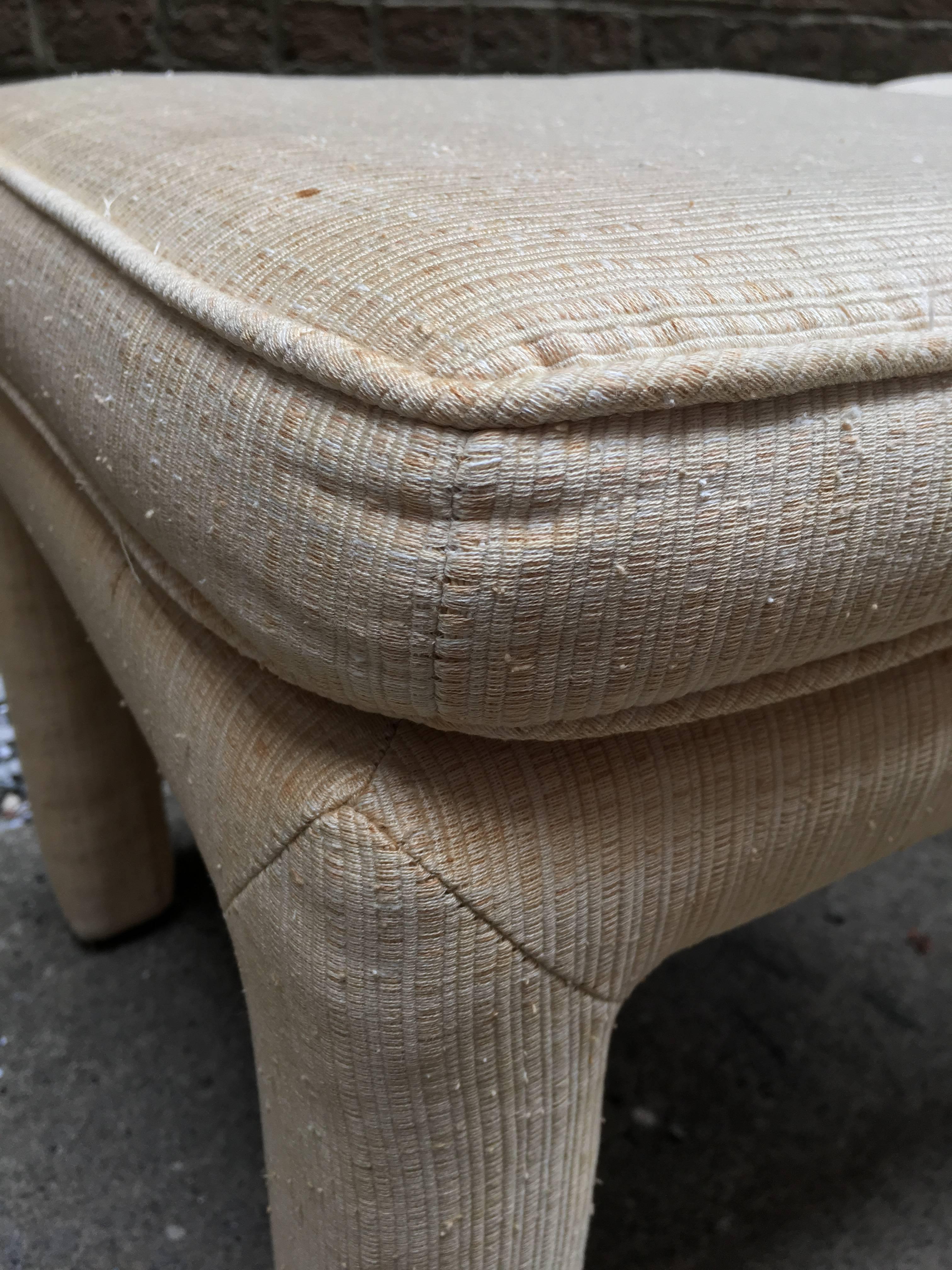 Upholstery 1970s Pair of Upholstered Parsons Stools