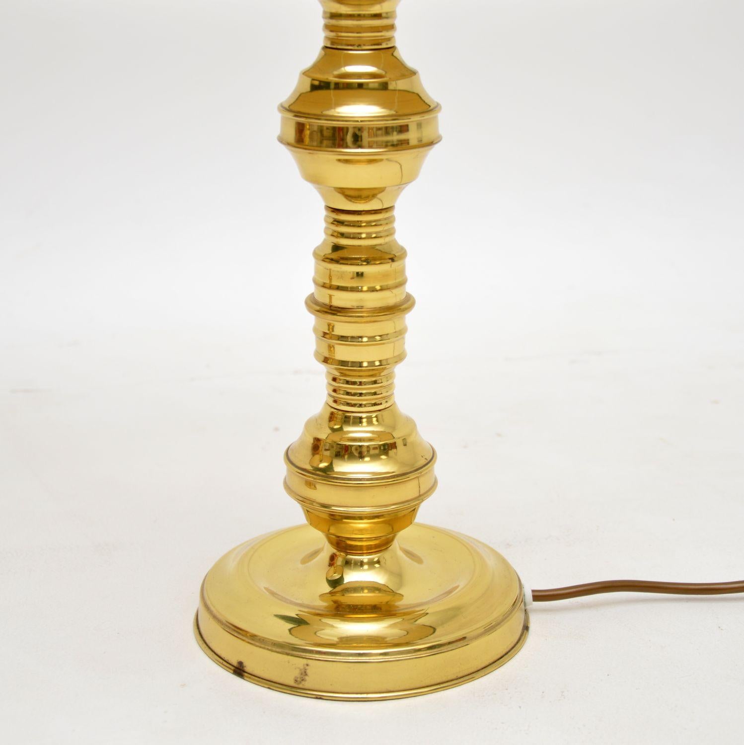 1970’s Pair of Vintage Brass Table Lamps In Good Condition For Sale In London, GB