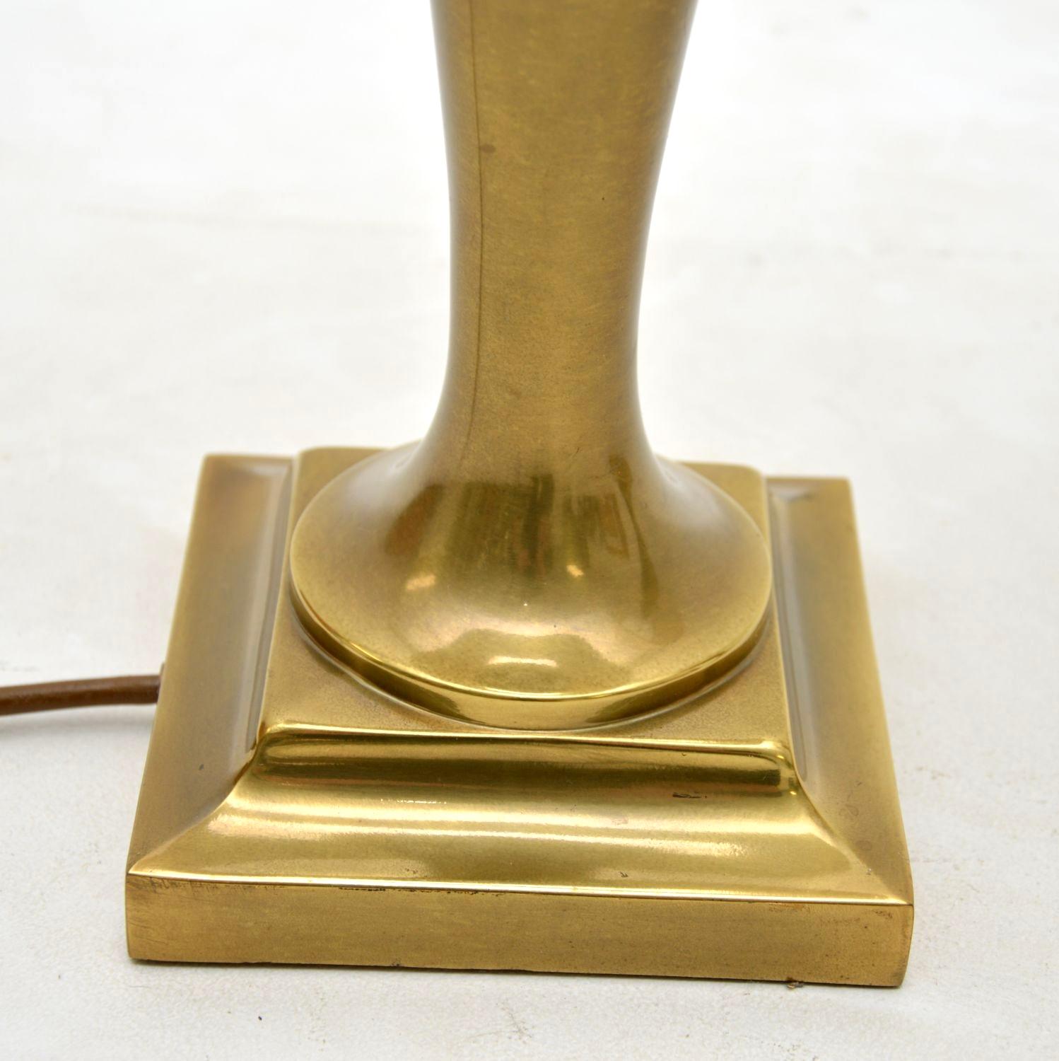 Laiton 1970s Pair of Vintage Brass Table Lamps en vente