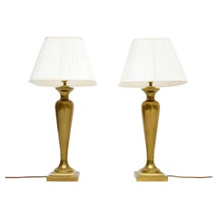 1970s Pair of Vintage Brass Table Lamps