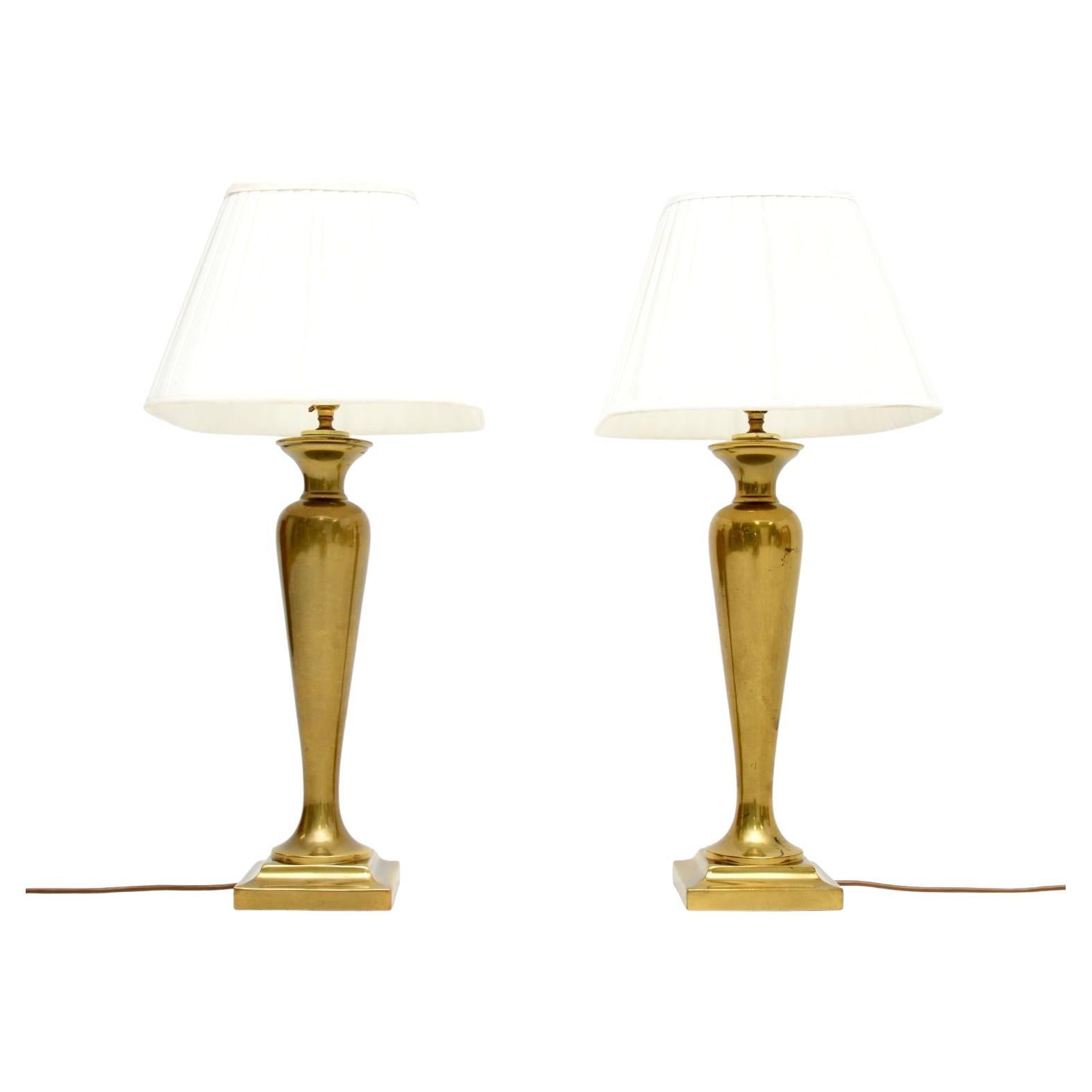 1970s Pair of Vintage Brass Table Lamps en vente