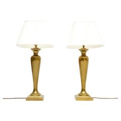 1970s Pair of Vintage Brass Table Lamps