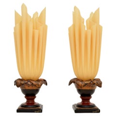 Paire de lampes de table vintage françaises Georgia Jacob « Flaming » des années 1970