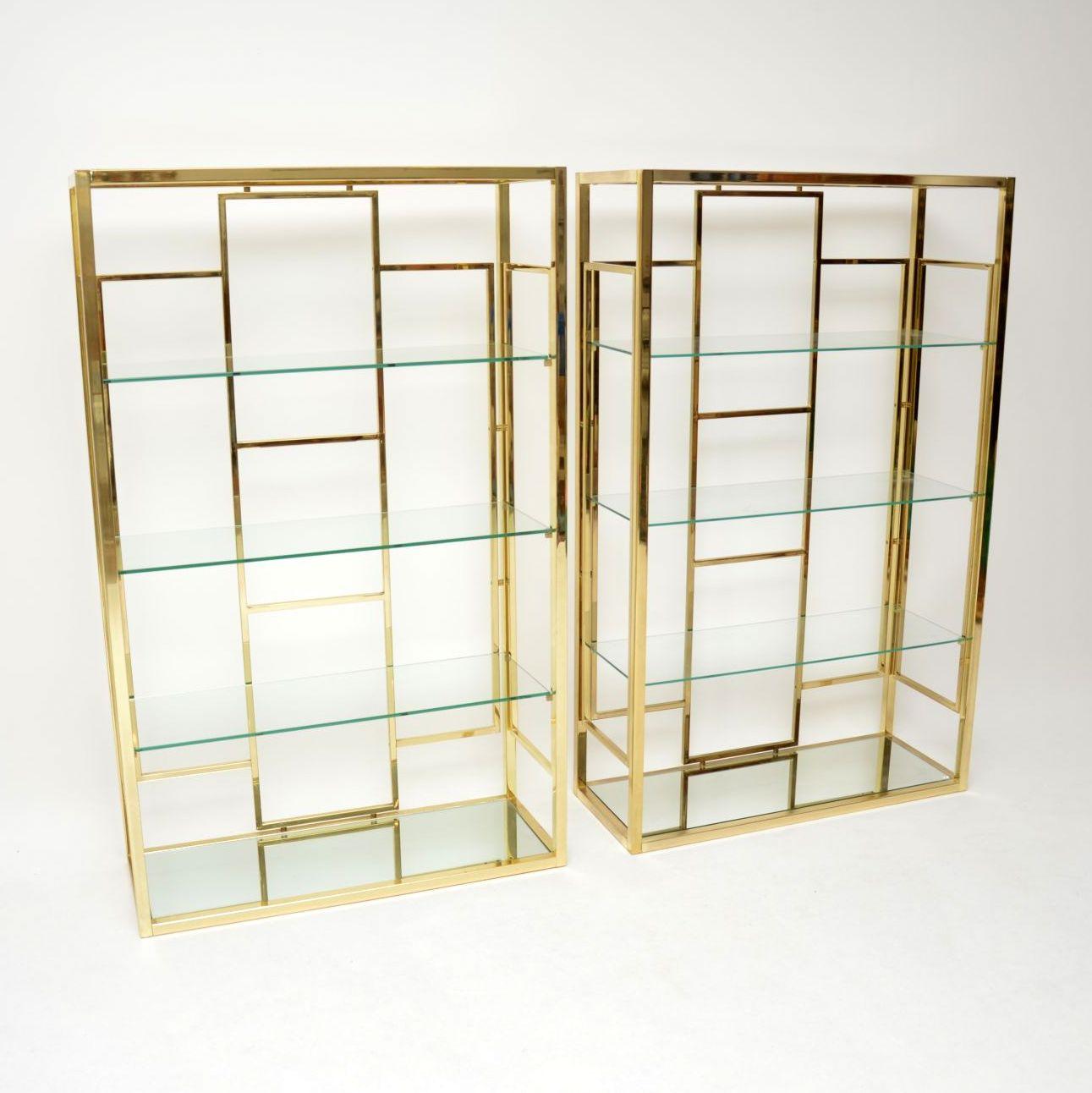 1970s Pair of Vintage Italian Brass Cabinets 3