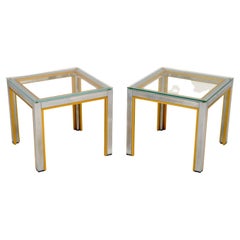1970's Pair of Vintage Italian Chrome Side Tables by Zevi