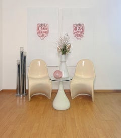 1970’s Pair of Vintage Italian Murano Wall Lights, 10 Pink Glasses