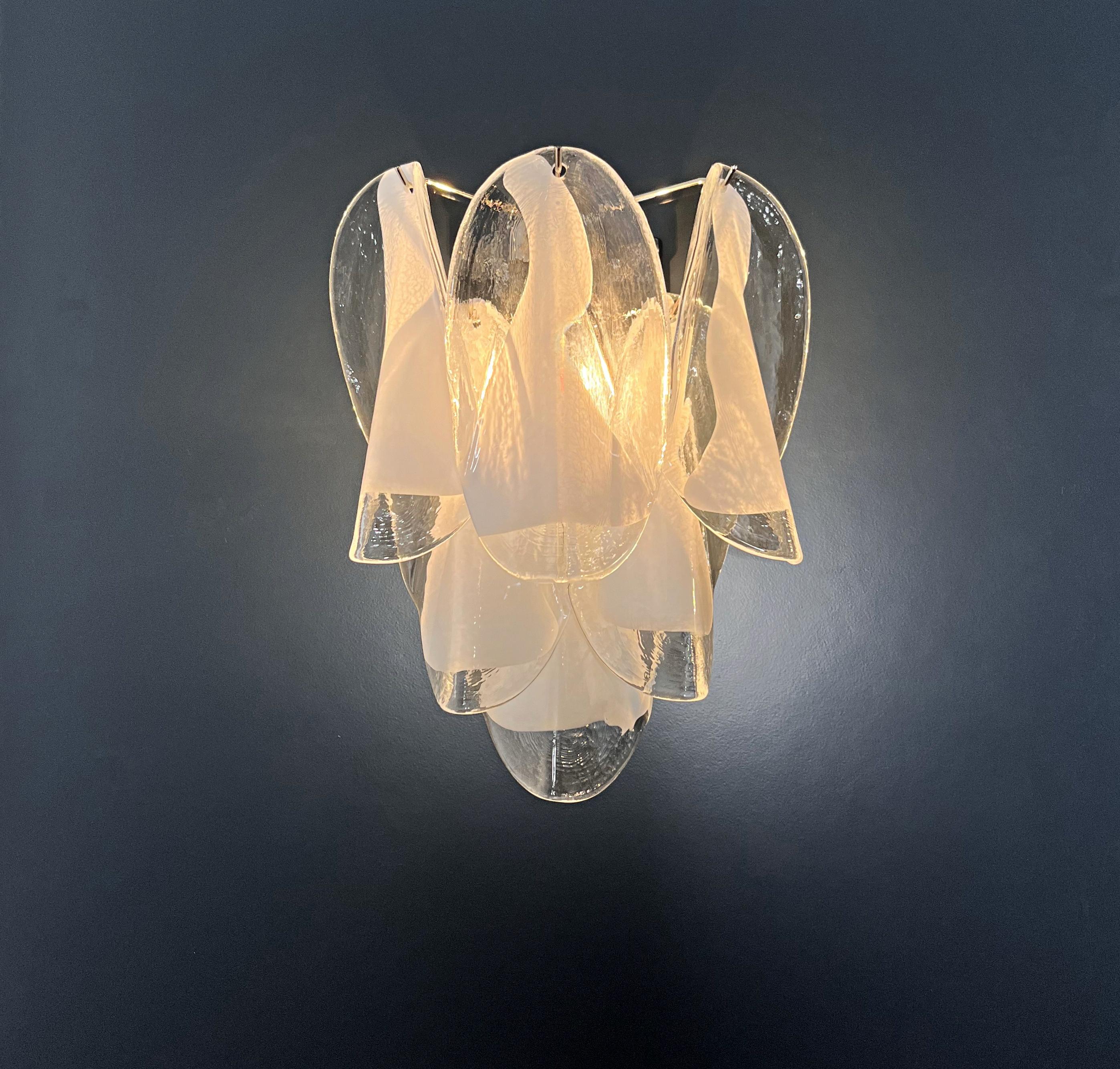 1970 Paire de Vintage Italian Murano Wall Lights, 12 
