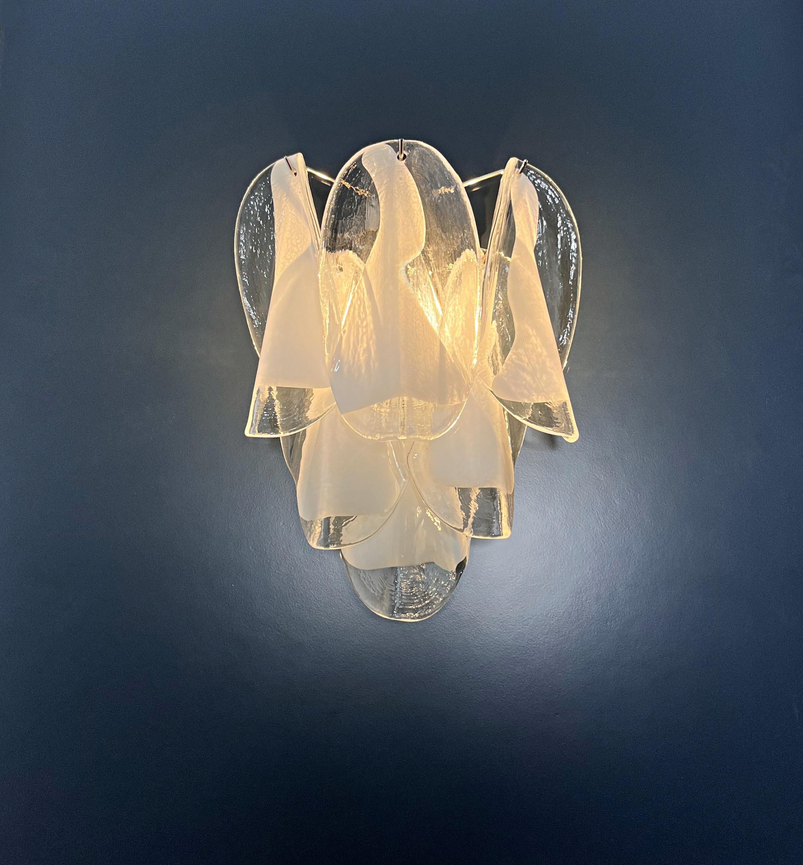 1970 Paire de Vintage Italian Murano Wall Lights, 12 