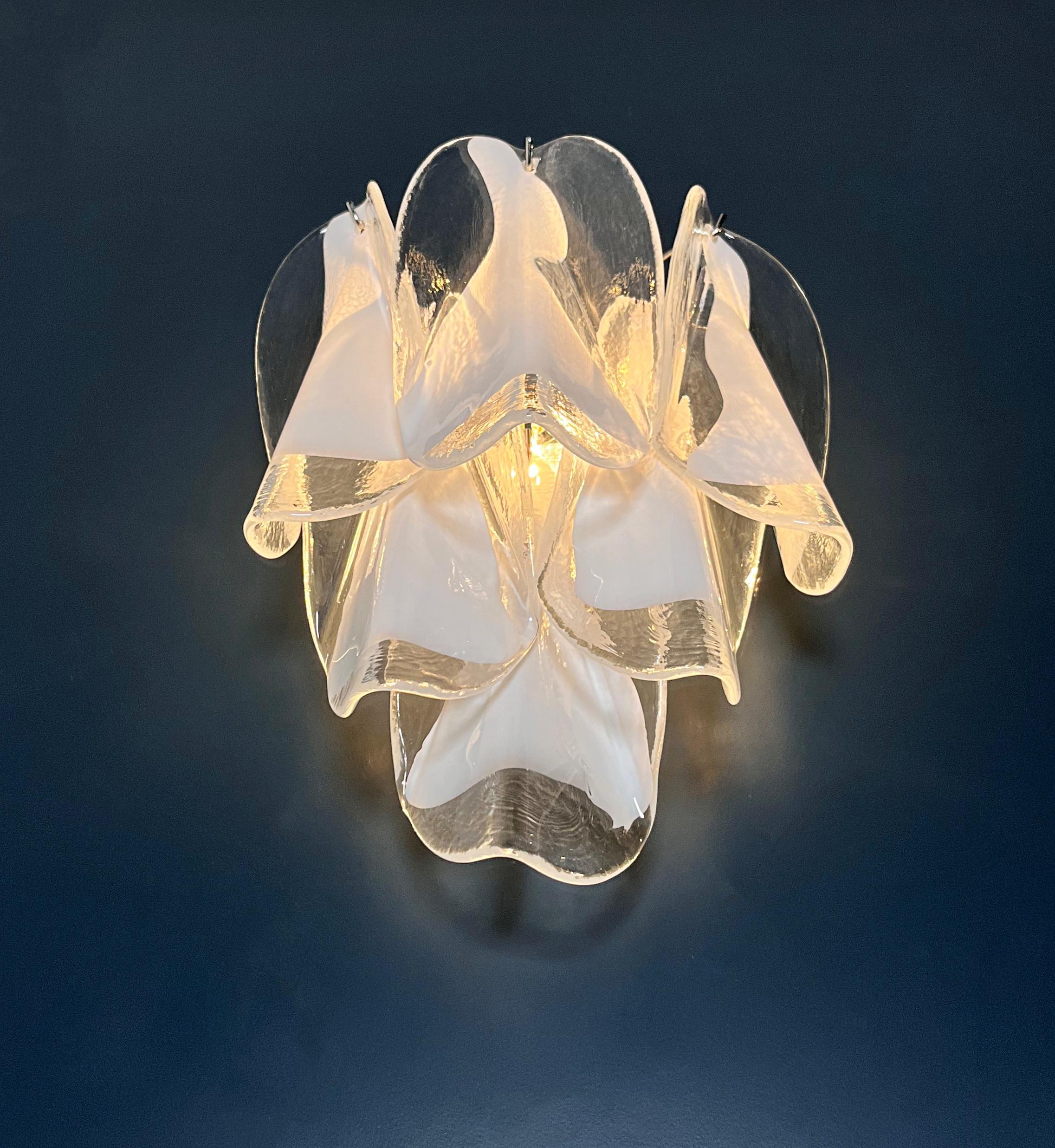 1970 Paire de Vintage Italian Murano Wall Lights, 12 