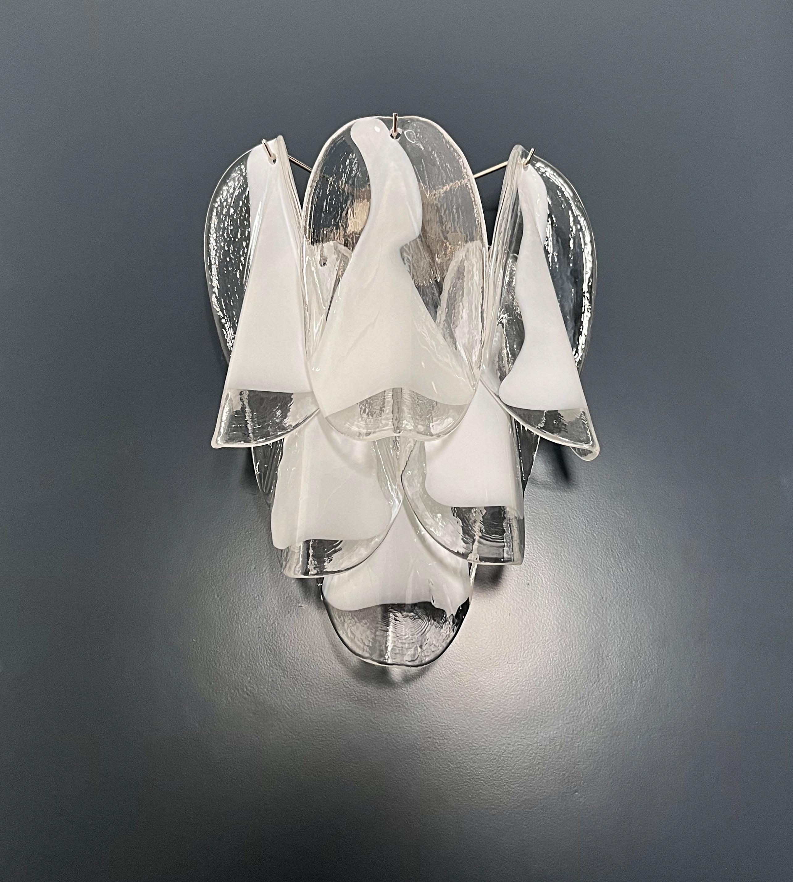 Galvanisé 1970 Paire de Vintage Italian Murano Wall Lights, 12 