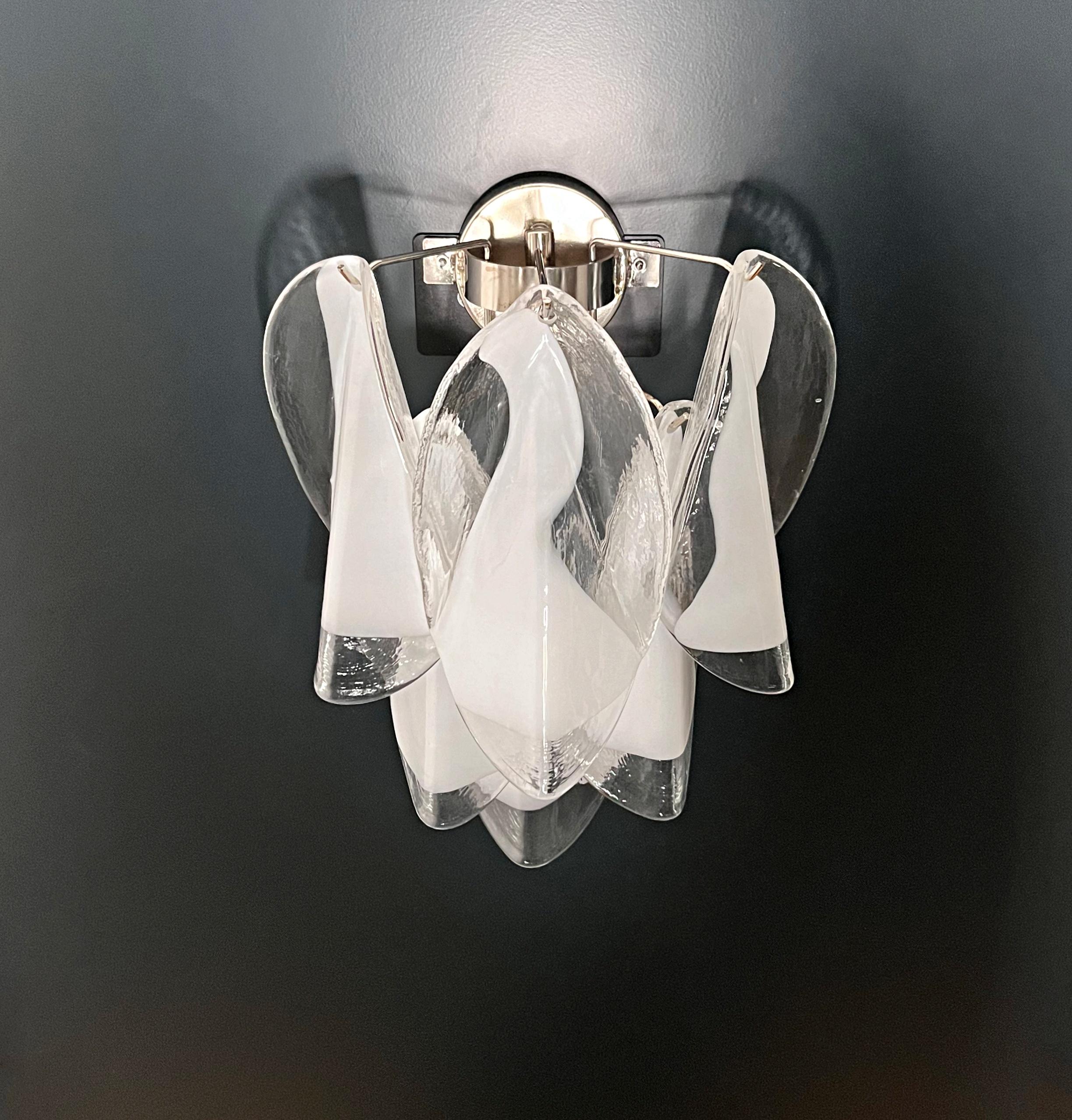 20ième siècle 1970 Paire de Vintage Italian Murano Wall Lights, 12 