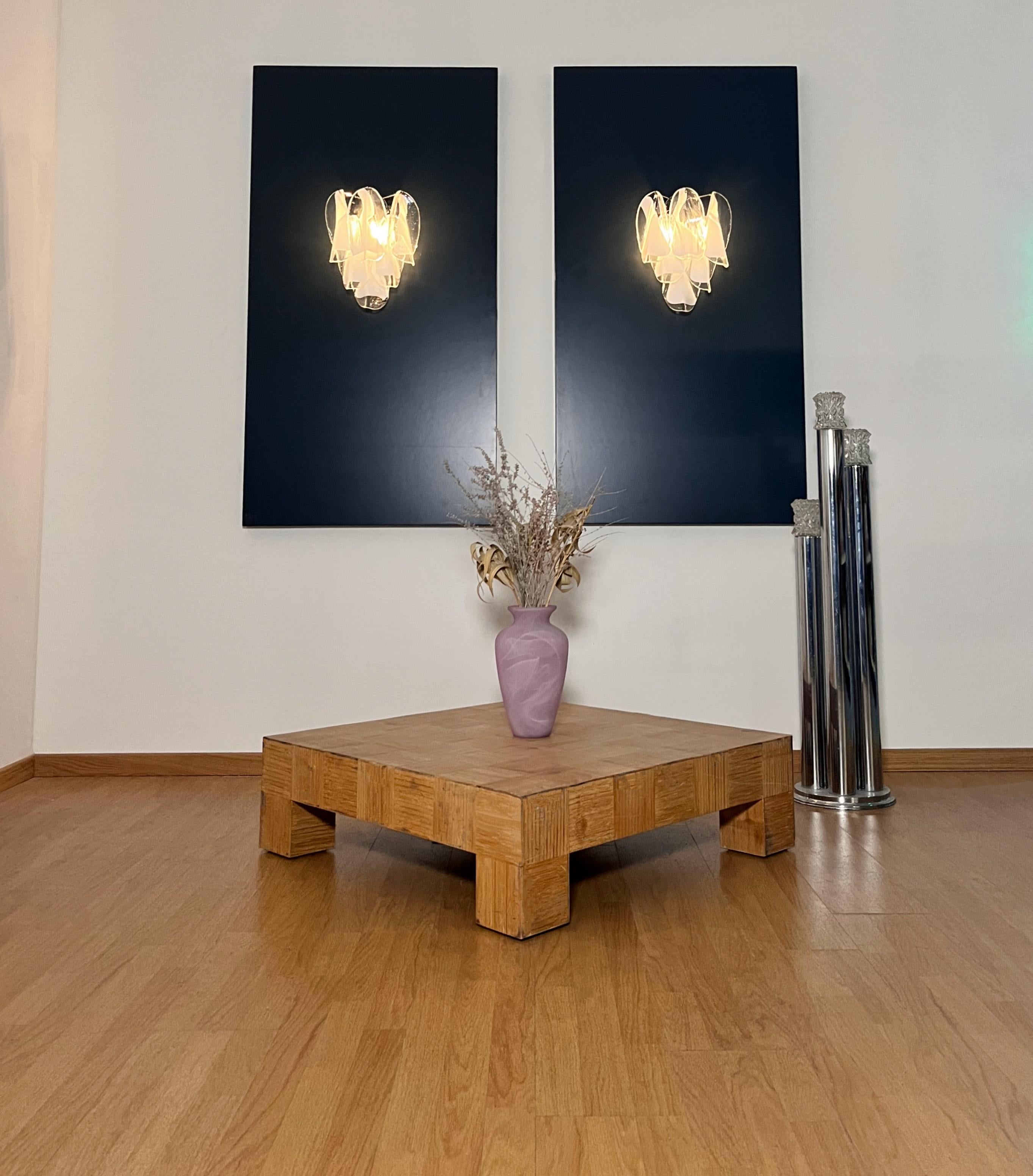 1970 Paire de Vintage Italian Murano Wall Lights, 12 