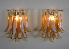 1970s Pair of Vintage Italian Murano Wall Lights in the Manner of Mazzega, Car
