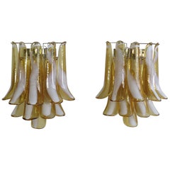 1970’s Pair of Vintage Italian Murano Wall Lights in the Manner of Mazzega, Car