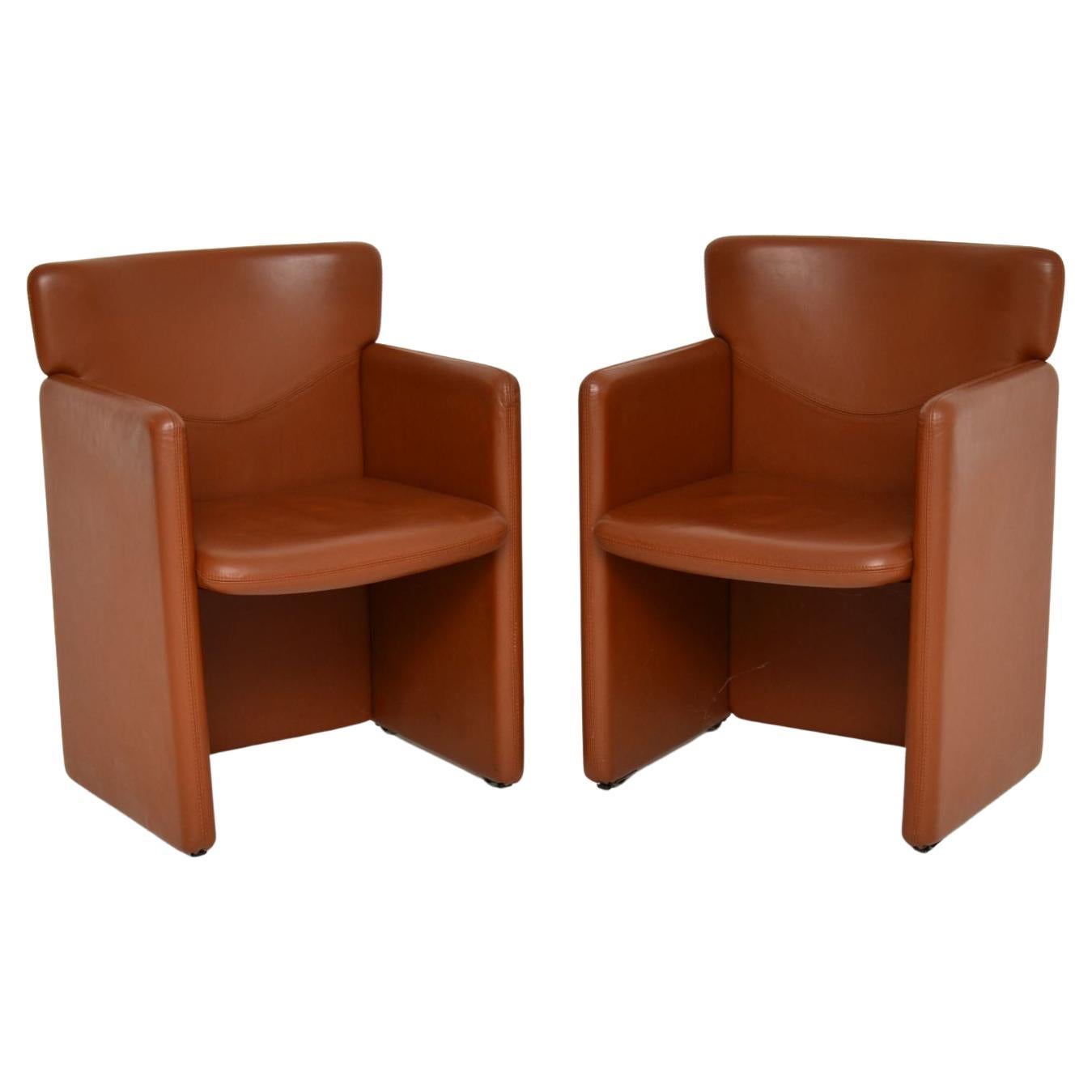 1970's Pair of Vintage Leather Armchairs