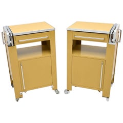 1970s Pair of Vintage Steel Side Cabinets/Tables