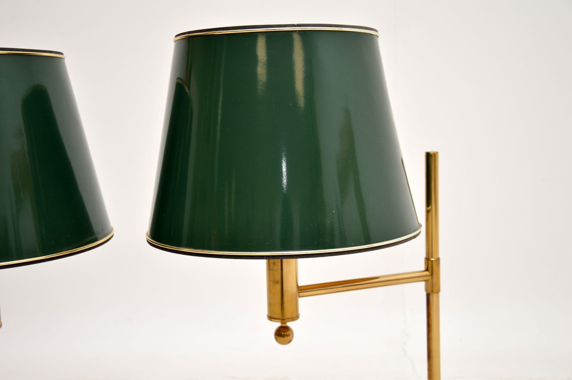 1970s Pair of Vintage Swedish Brass Table Lamps by Bergboms 2