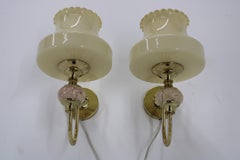 1970s Pair of Wall Lamps, Czechoslovakia