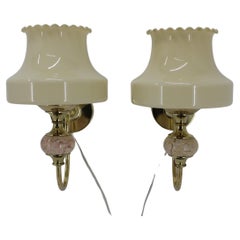 1970s Pair of Wall Lamps, Czechoslovakia