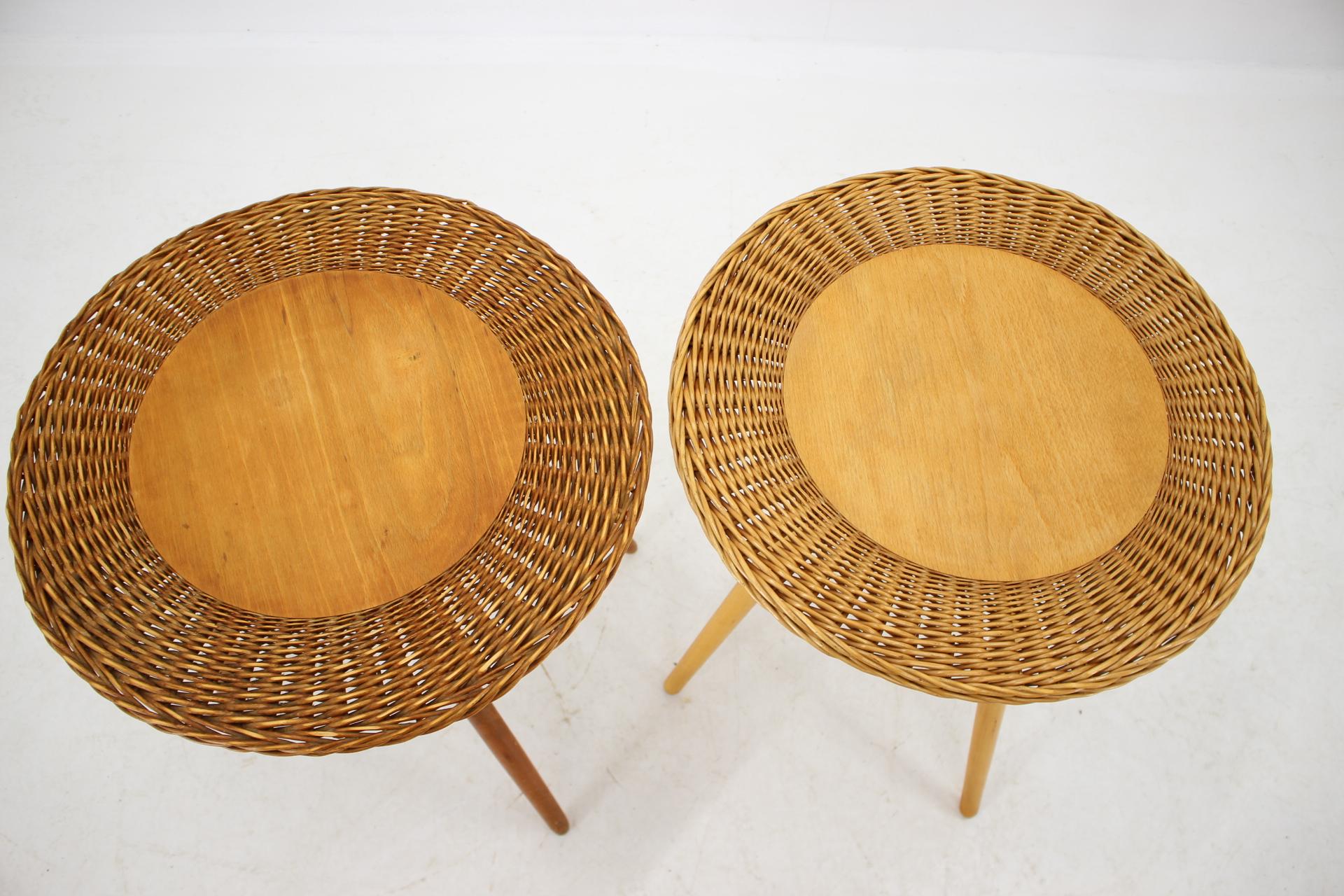 1970s Pair of Wooden Side Tables by ULUV, Czechoslovakia 3