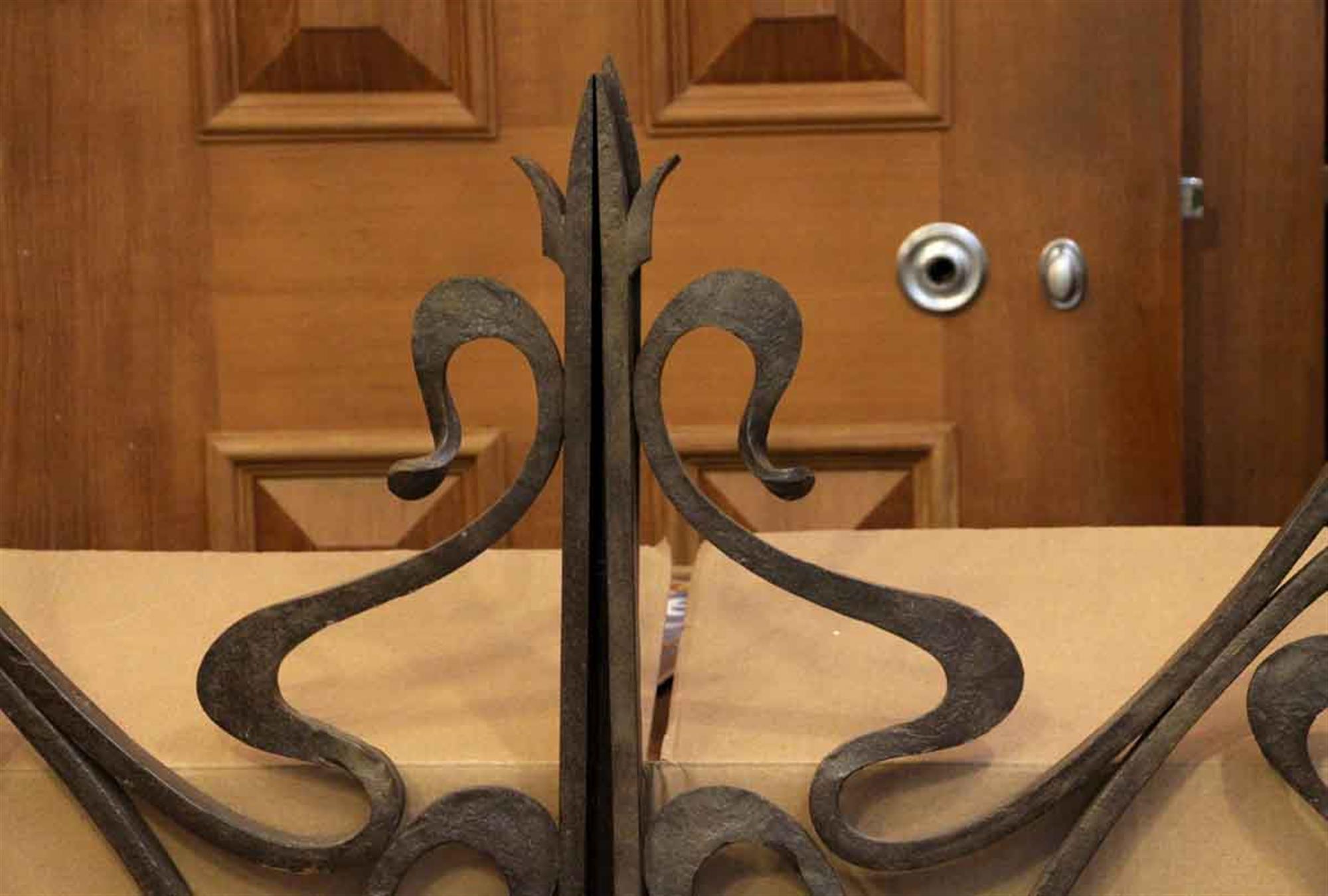 1970s pair of wrought iron Art Nouveau style gates handmade in France. Priced as a pair. This can be seen at our 2420 Broadway location on the upper west side in Manhattan.