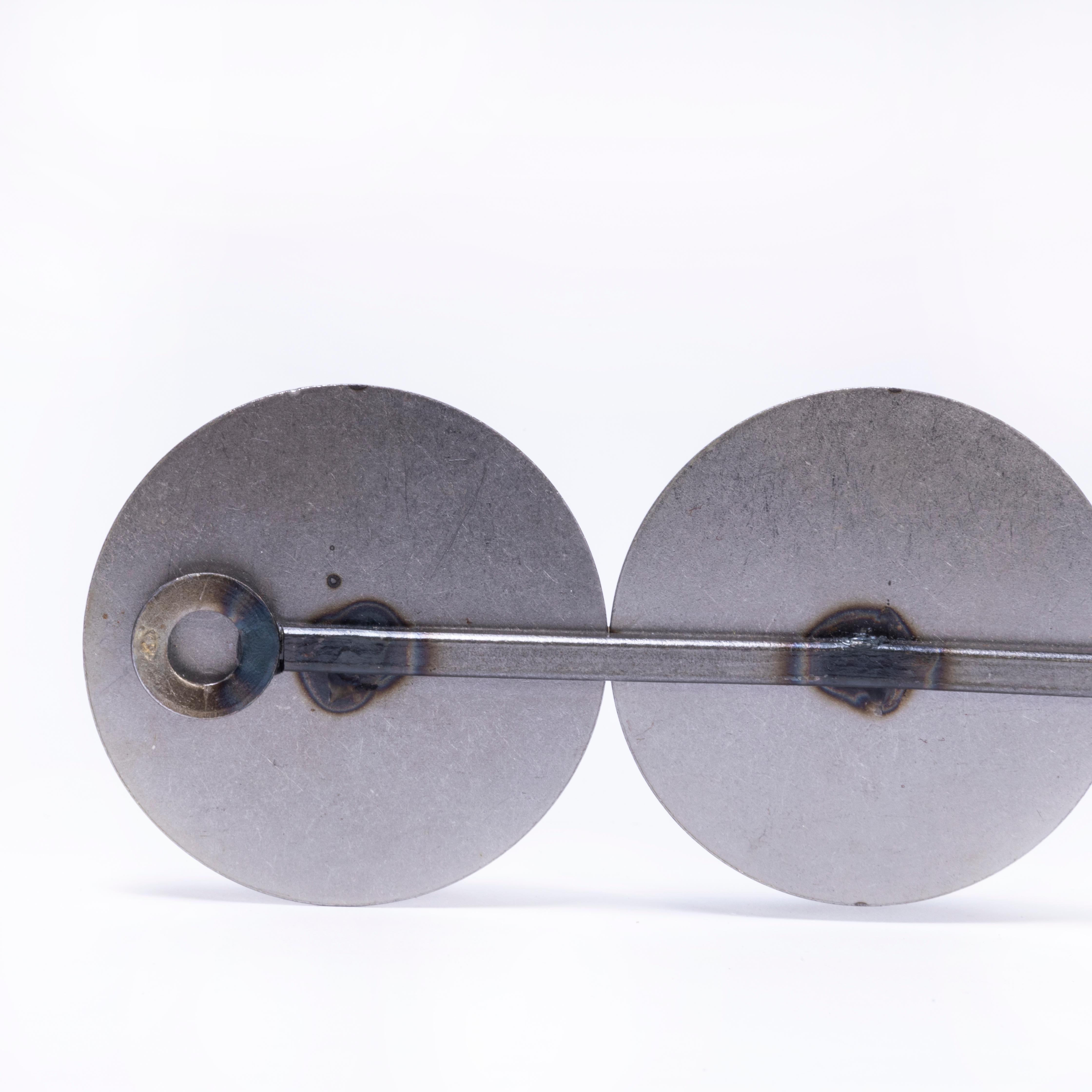 1970's Pair Scandinavian Wall Sconces Metal And Blue Glass In Good Condition For Sale In Hook, Hampshire