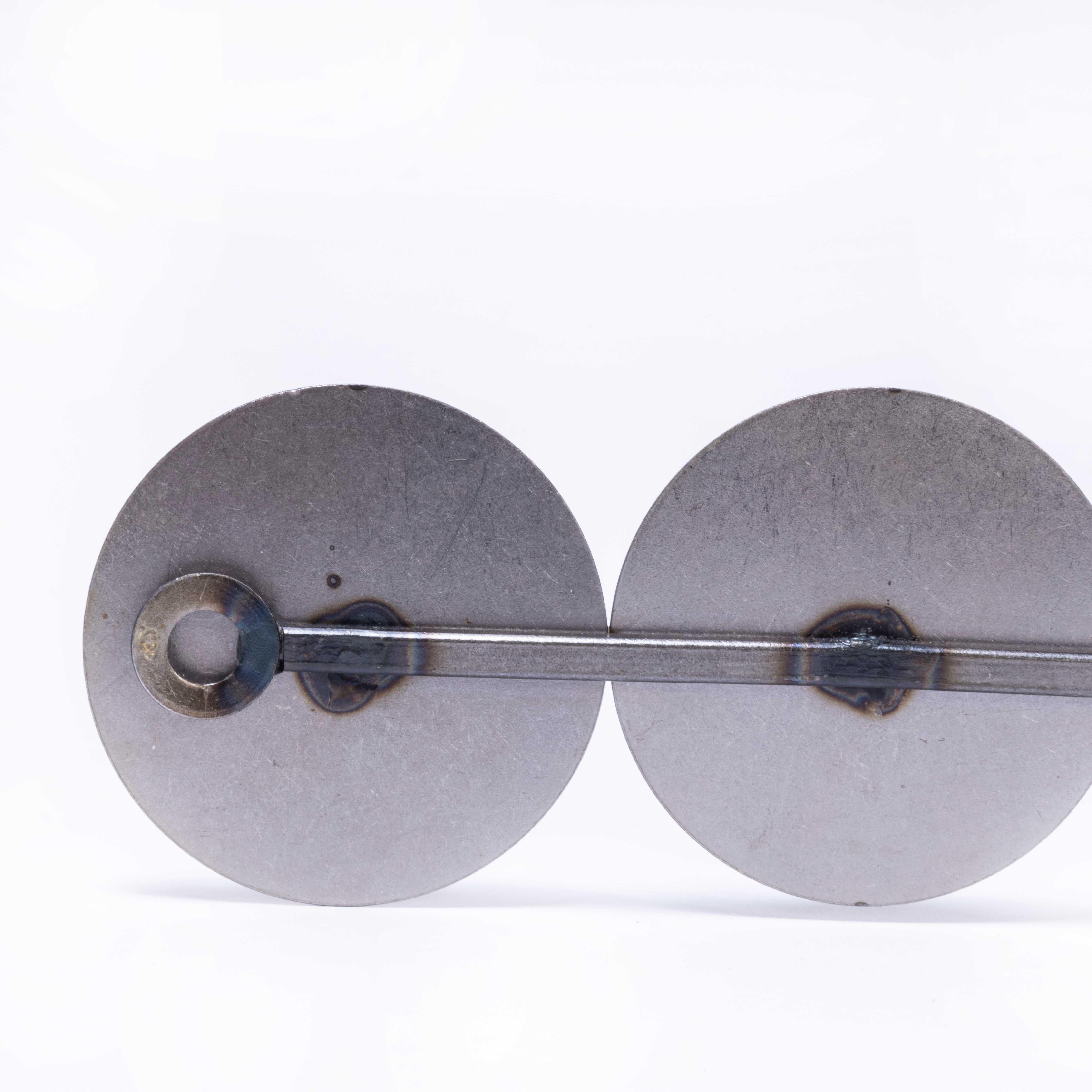 Late 20th Century 1970's Pair Scandinavian Wall Sconces Metal and Blue Glass For Sale