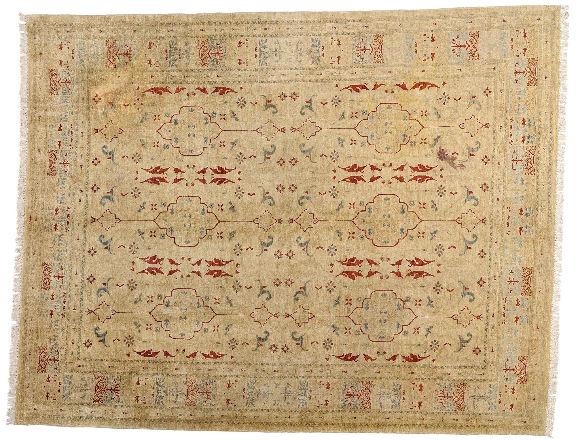 Pakistanischer Teppich aus den 1970er Jahren mit traditionellem Stil im Angebot 4